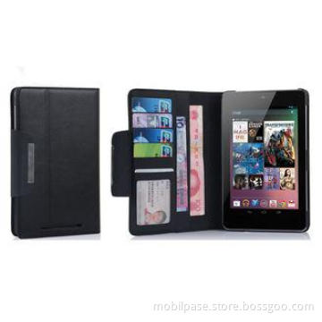 Wallet Design Google Nexus 7 Tablet PC Leather Case with Ca